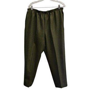 Vintage 90's Women's Alfred Dunner Olive Green Hi-Waist Pull-On Pants Size 14